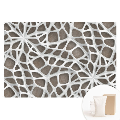 Papier peint photo sur tissu non tissé Structures organiques blanches sur fond brun