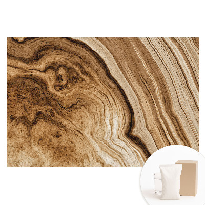 Papier peint photo imprimé sur tissu non tissé Lignes de bois naturelles, tons terreux, ambiance équilibrée