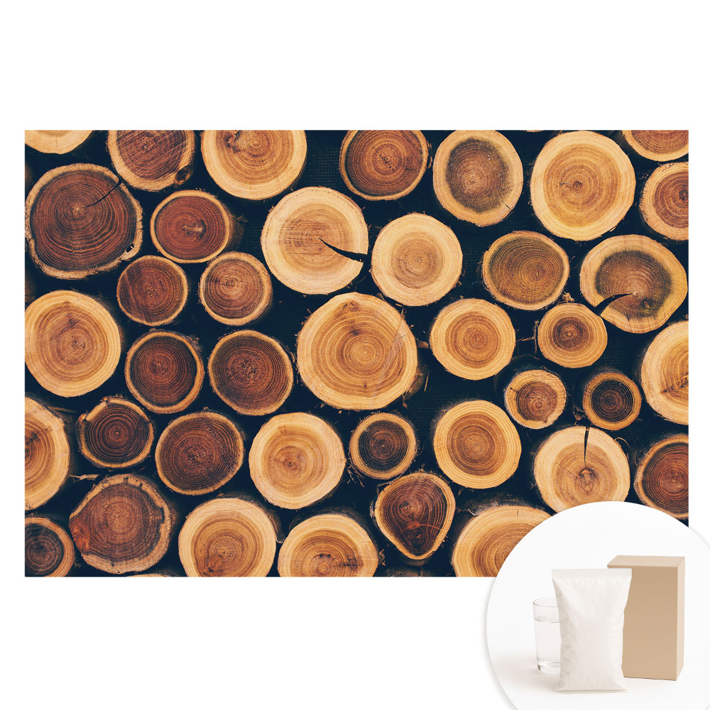 Papier peint photo grand format pour le mur symétrie naturelle du bois rustique