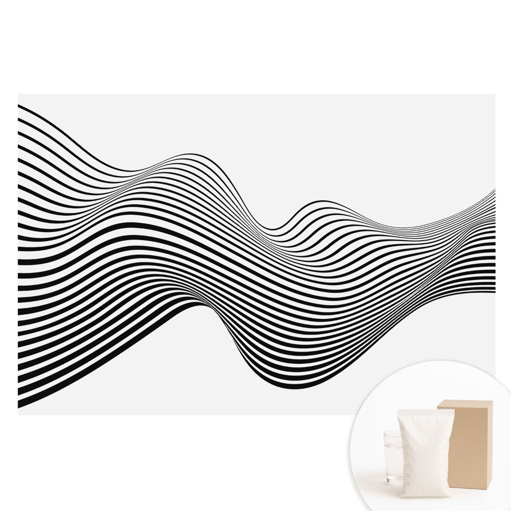 Papier peint photo imprimé sur tissu non tissé lignes ondulées, minimalisme, énergie
