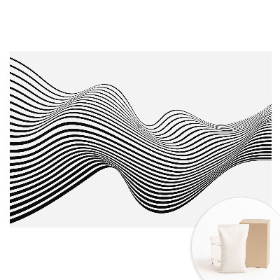 Papier peint panoramique intissé lignes ondulées minimalistes