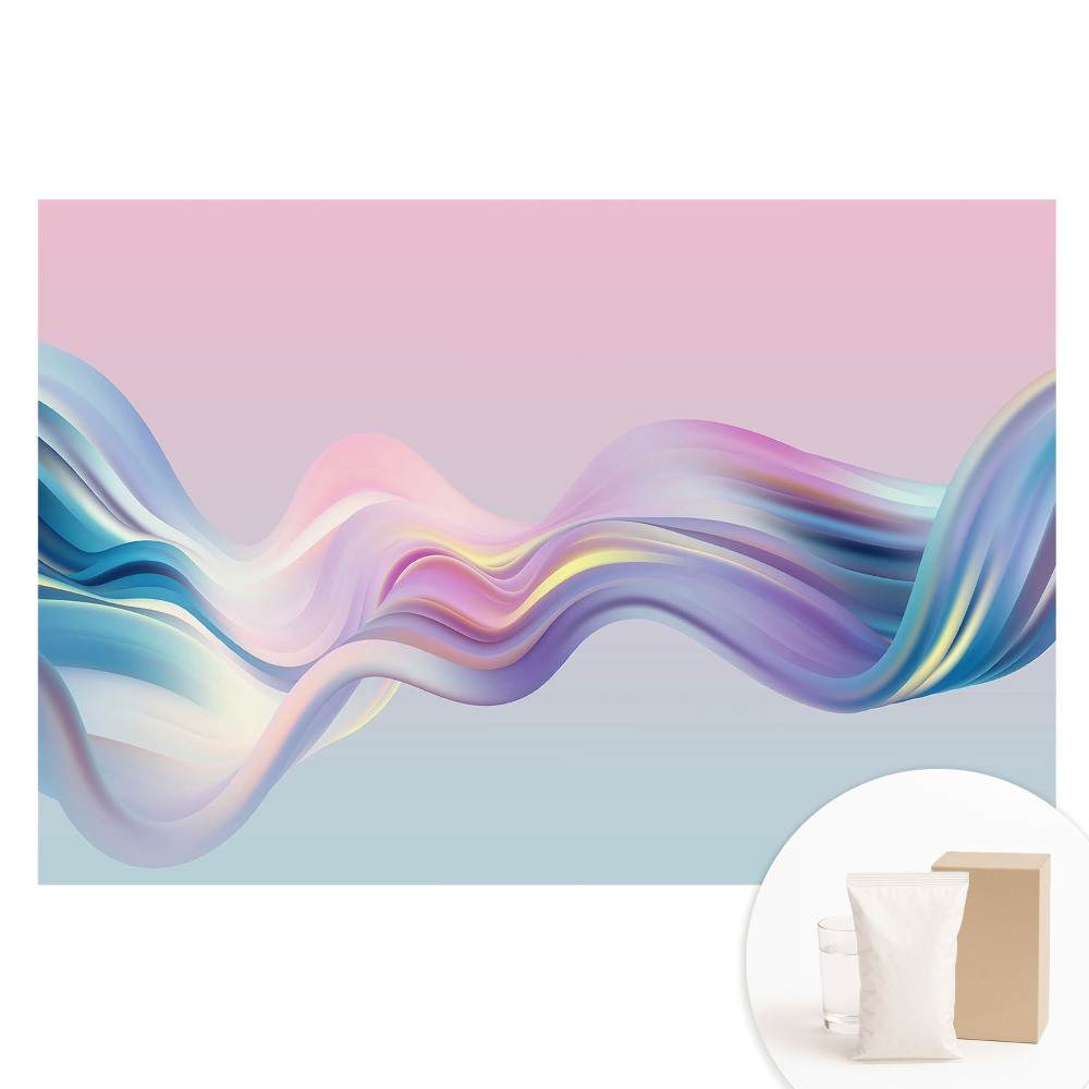 Papier peint intissé abstraction vagues pastel