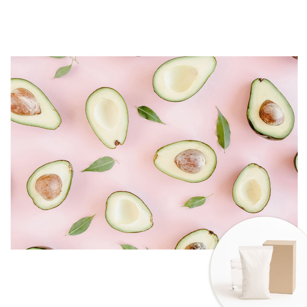 Papier peint photographique sur tissu non tissé Avocat sur fond rose