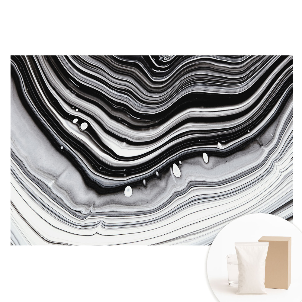 Papier peint intissé Vagues abstraites en noir et blanc