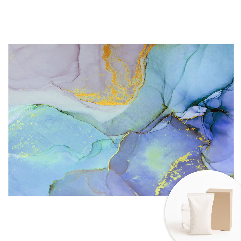 Papier peint panoramique intissé motif taches abstraites à l'aquarelle