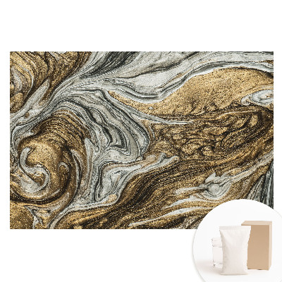 Papier peint panoramique intissé tourbillons et vagues abstraits aux tons chauds