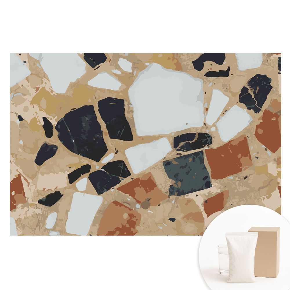 Papier peint photo intissé motif mosaïque de pierre style moderne