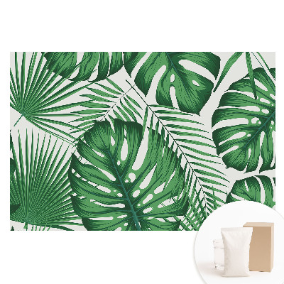 Papier peint photo imprimé sur tissu non tissé Feuilles tropicales vertes, harmonie de la nature