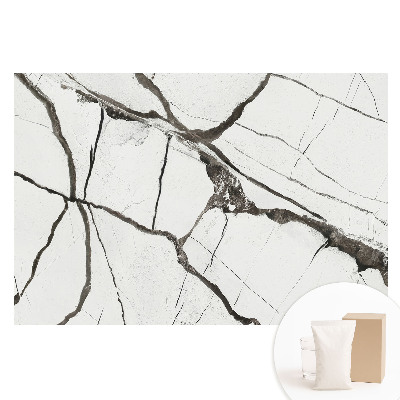 Papier peint intissé à motif géométrique effet marbre veiné sombre