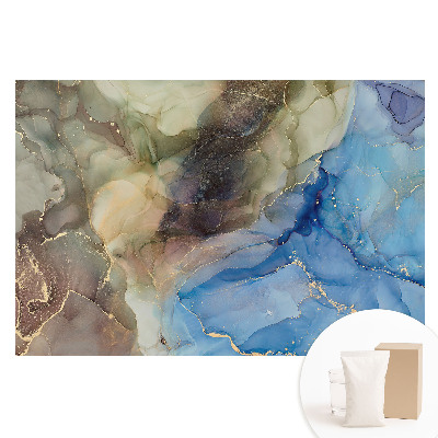 Papier peint panoramique intissé Palette de formes abstraites bleues et vertes