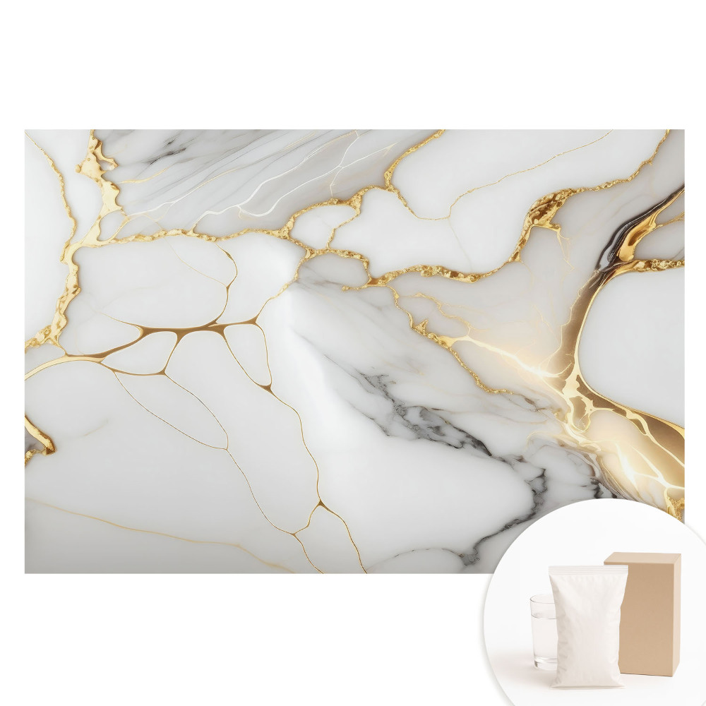 Papier peint photo imprimé sur tissu non tissé Marbre élégant avec des touches de jaune