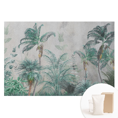 Papier peint panoramique intissé motif palmiers et feuilles tropicales