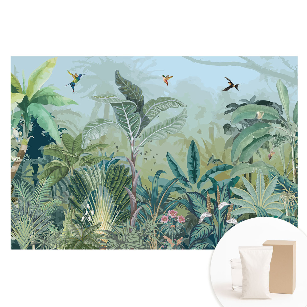 Papier peint intissé imprimé Une jungle exotique et verdoyante