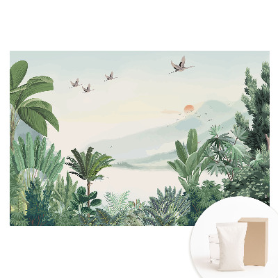 Papier peint photo imprimé sur tissu non tissé Paysage de jungle exotique et nature