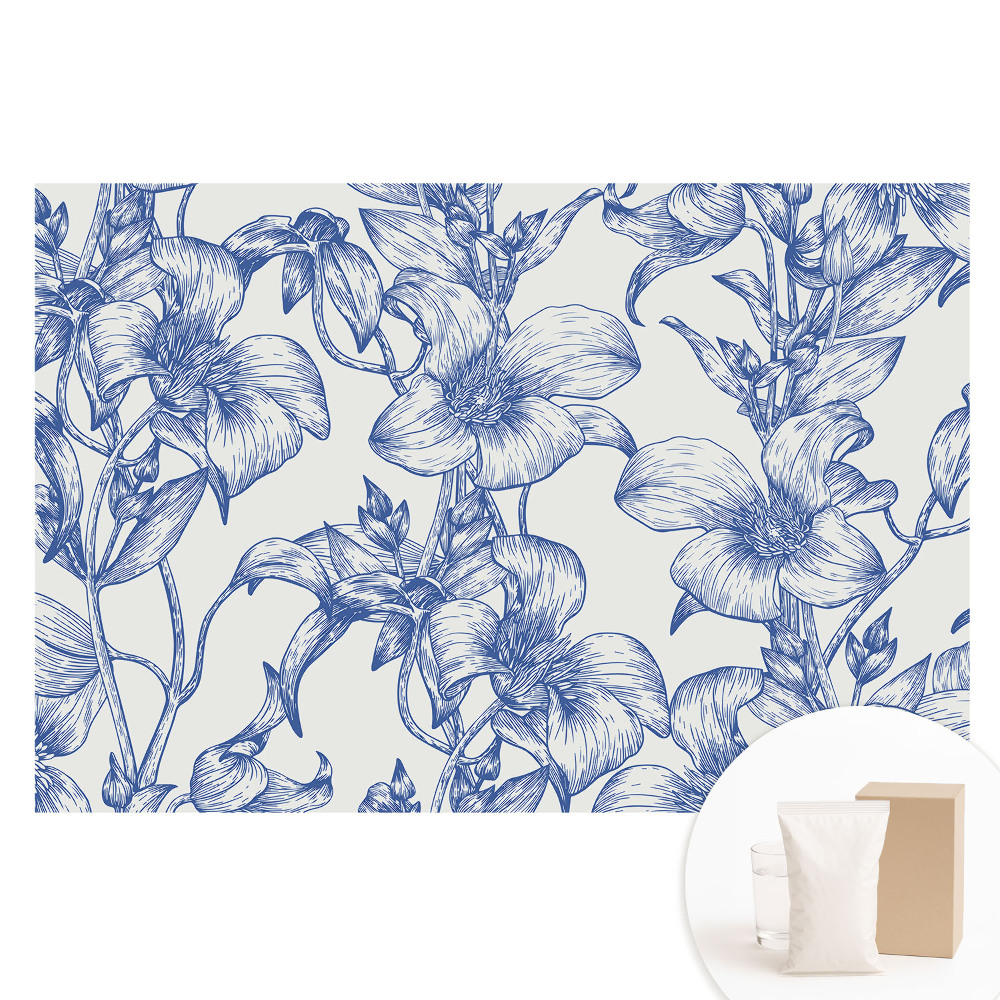 Papier peint intissé imprimé Motif floral classique élégant