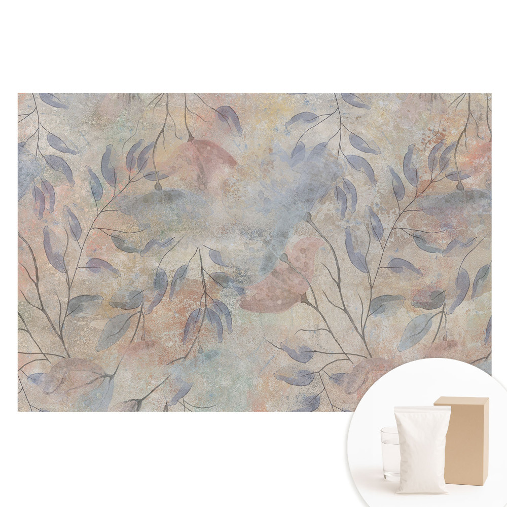 Papier peint photo imprimé sur tissu non tissé De subtiles brindilles et feuilles