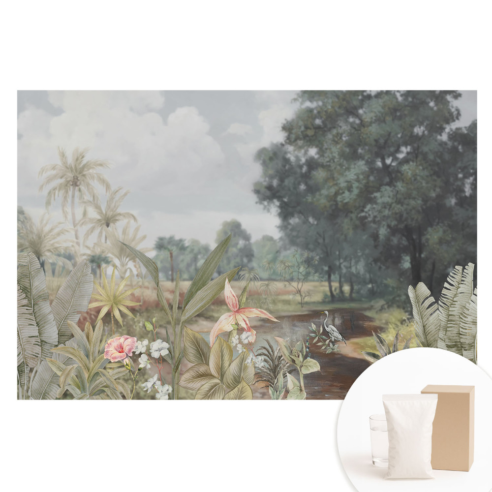 Papier peint photo imprimé sur tissu non tissé Une oasis tropicale de verdure