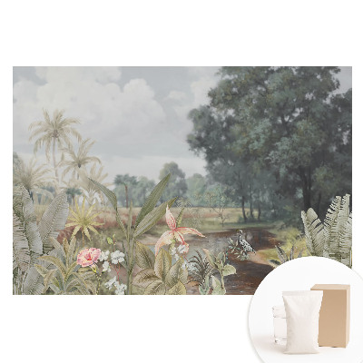 Papier peint photo imprimé sur tissu non tissé Une oasis tropicale de verdure