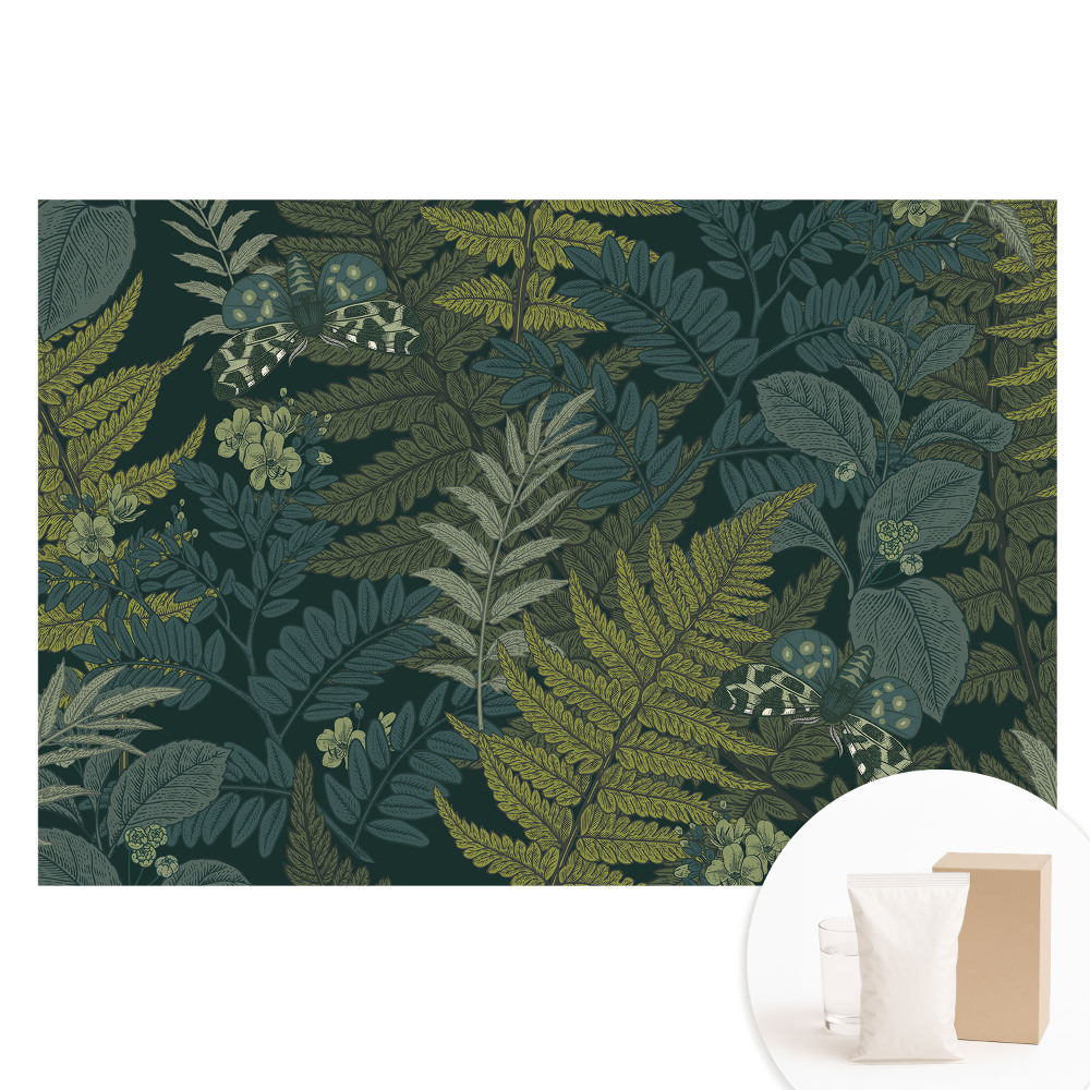 Papier peint photo sur tissu non tissé Feuilles et papillons dans un style classique