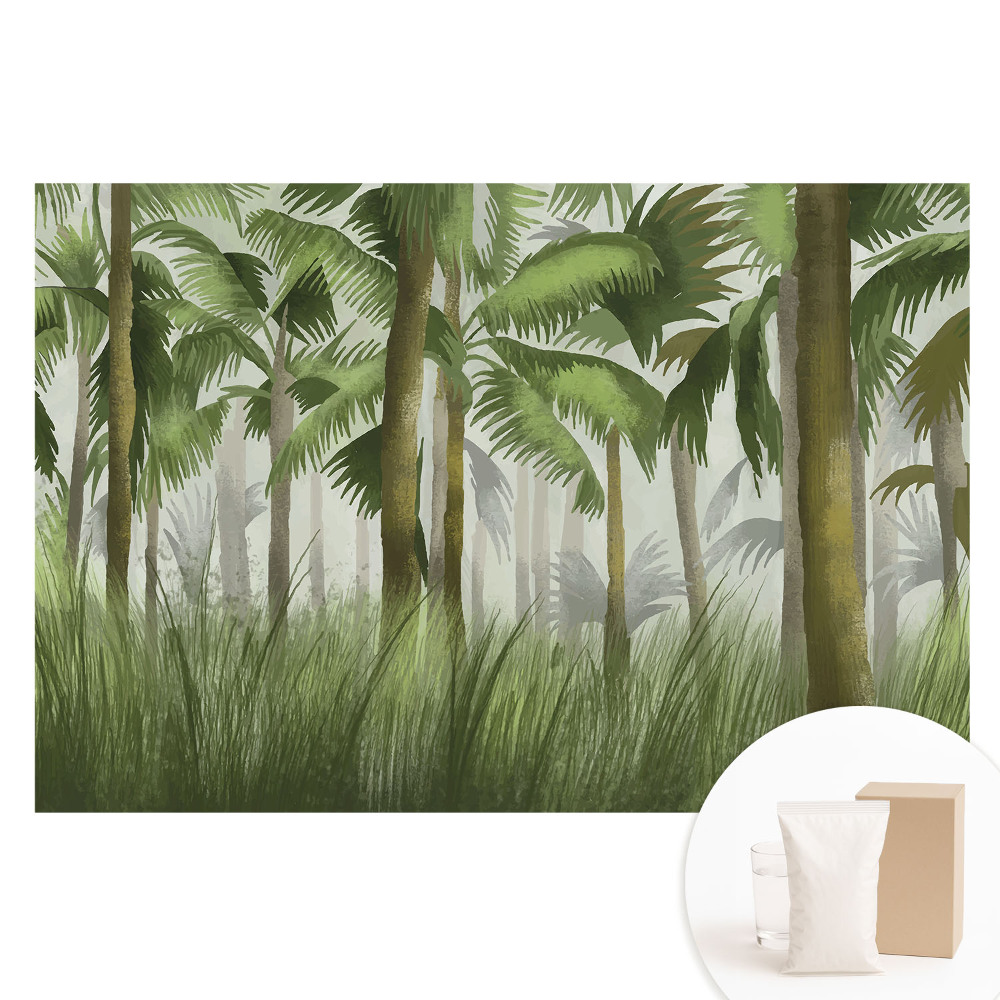Papier peint intissé à motif de végétation tropicale exotique