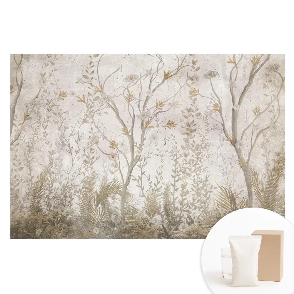 Papier peint photo sur intissé motifs graphiques avec plantes délicates