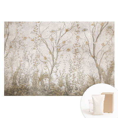 Papier peint photo imprimé sur tissu non tissé Des graphismes subtils avec des plantes délicates