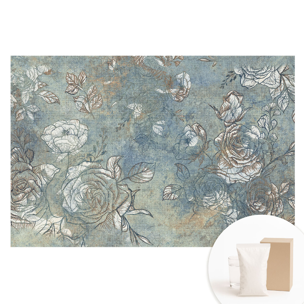 Papier peint intissé Motif floral rustique