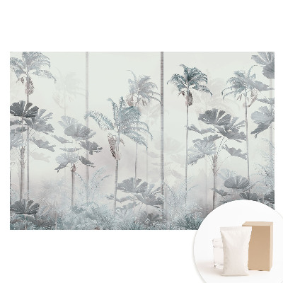 Papier peint photo grand format pour le mur Palmiers exotiques dans une douce brume