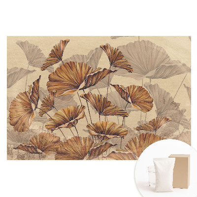 Papier peint intissé Feuilles rustiques aux couleurs chaudes