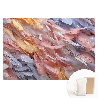 Papier peint photographique sur tissu non tissé légèreté des plumes pastel