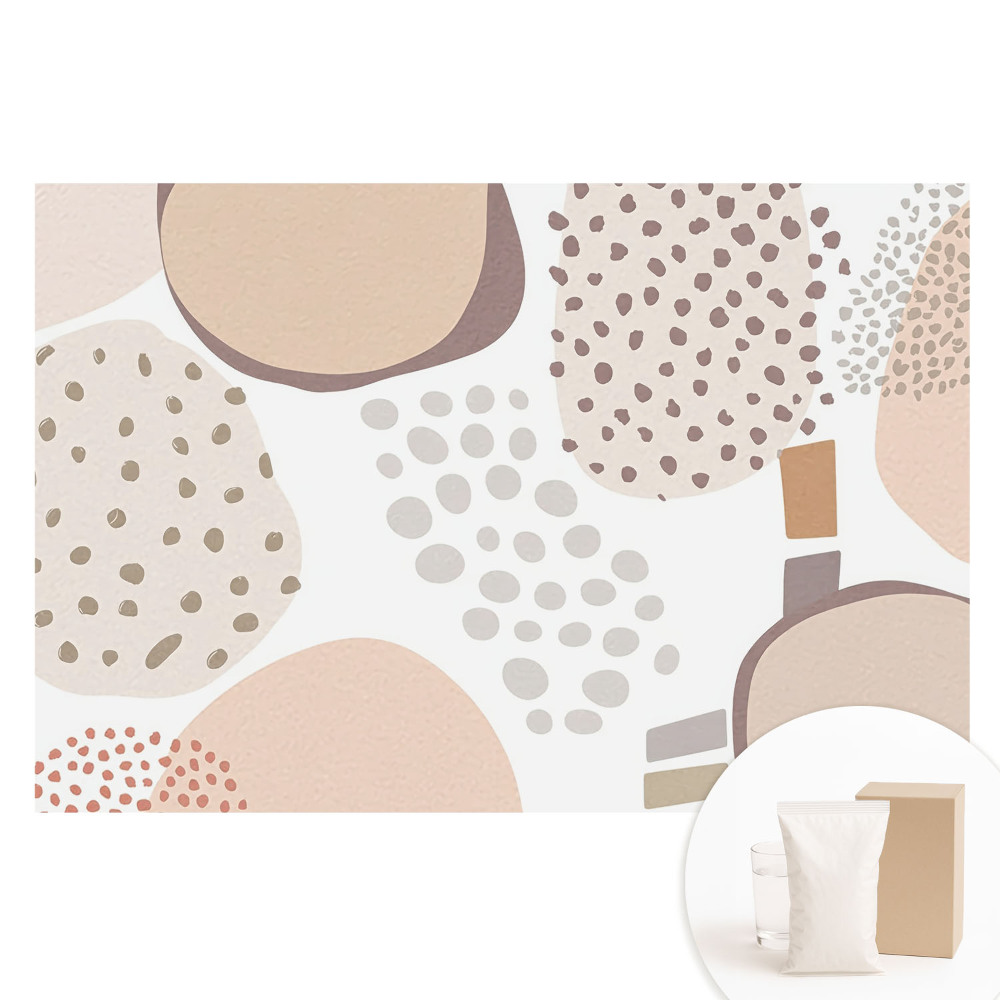Papier peint intissé à motif de pois beiges abstraits