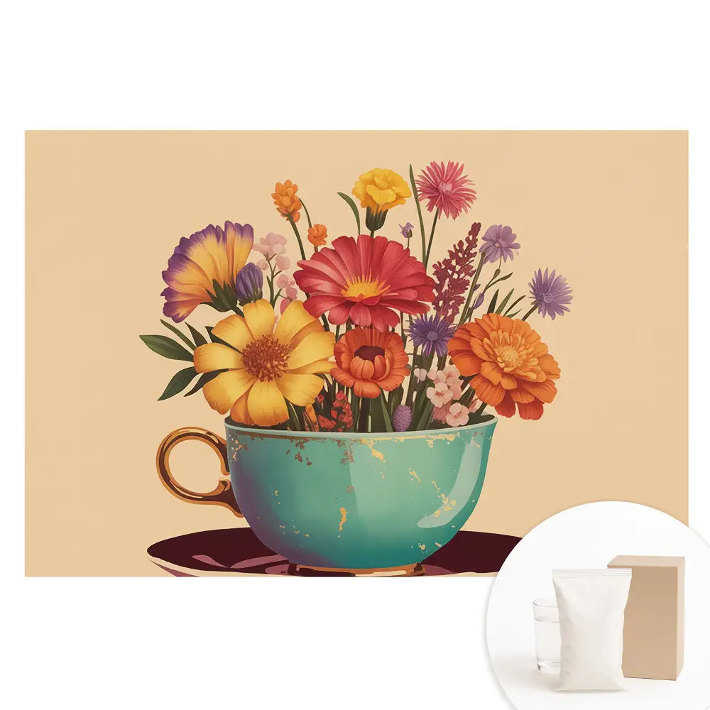 Papier peint photo sur intissé Fleurs dans une tasse