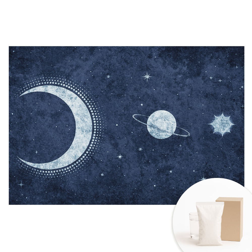 Papier peint photo intissé nuit spatiale au clair de lune