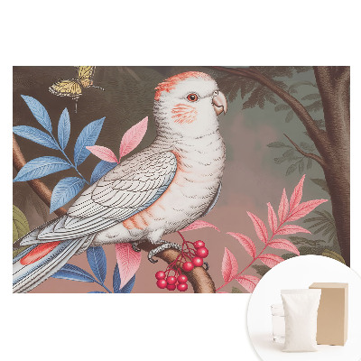 Papier peint photo imprimé sur tissu non tissé motif perroquet parmi les feuilles
