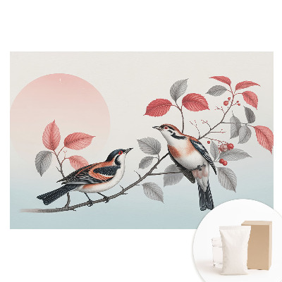 Papier peint photo grand format pour le mur Oiseaux sur une branche, composition harmonieuse