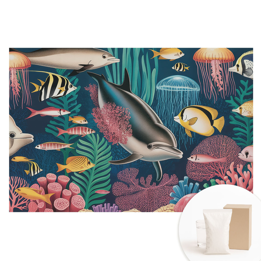 Papier peint intissé Un monde sous-marin plein de couleurs