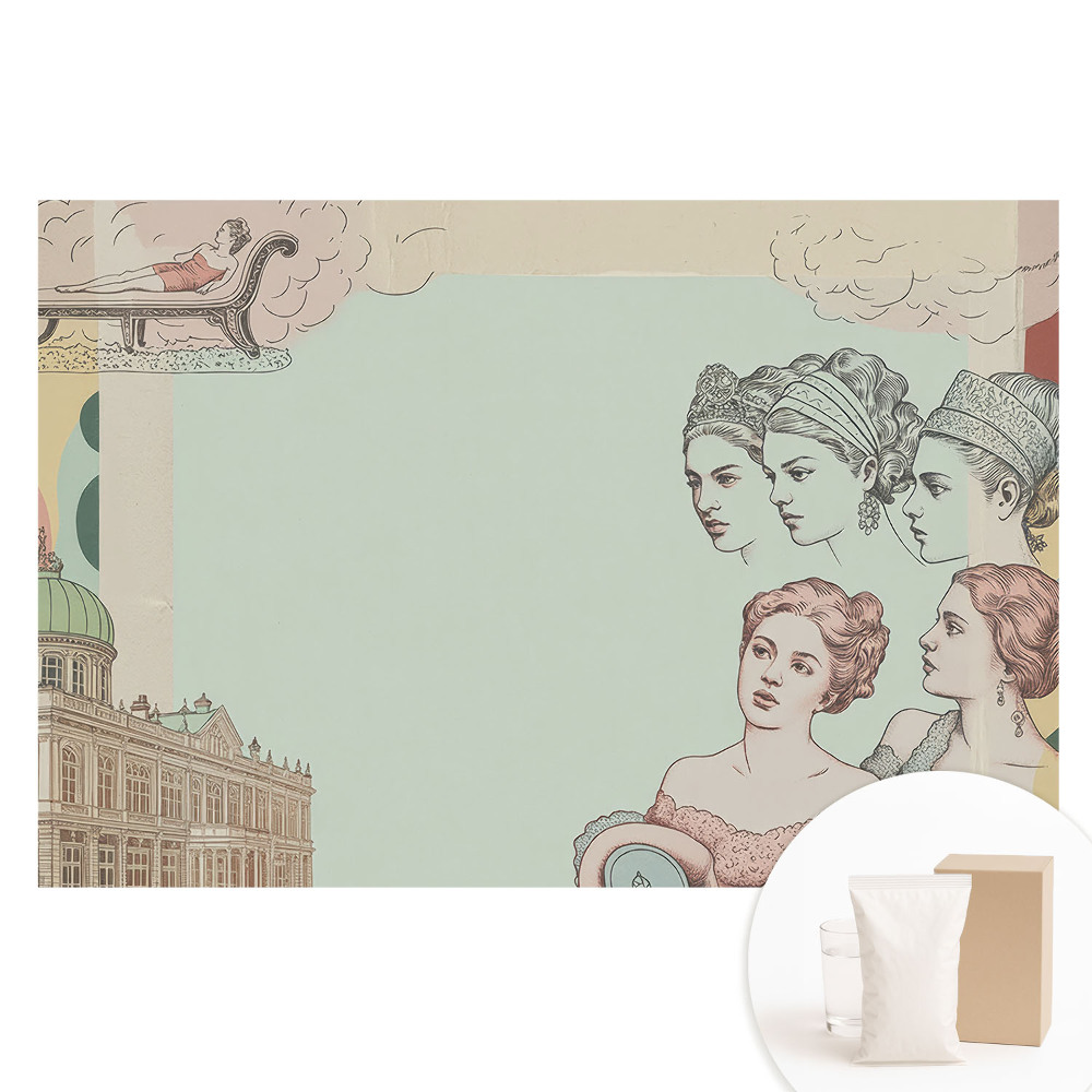 Papier peint photo grand format Collage historique élégant aux tons pastel