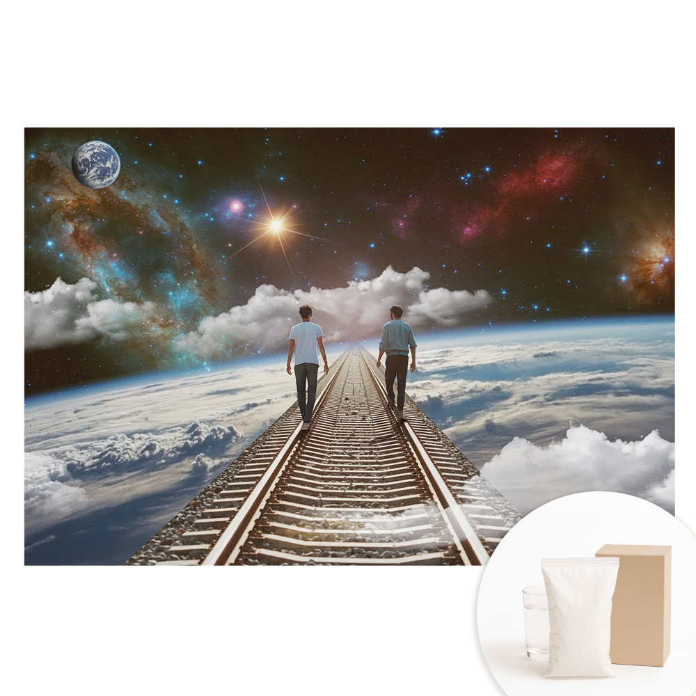 Papier peint panoramique intissé Le chemin cosmique de l'imagination