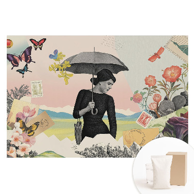 Papier peint intissé imprimé à motif de collage rétro surréaliste coloré