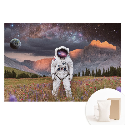 Papier peint photo sur tissu non tissé Astronaute surréaliste dans les montagnes