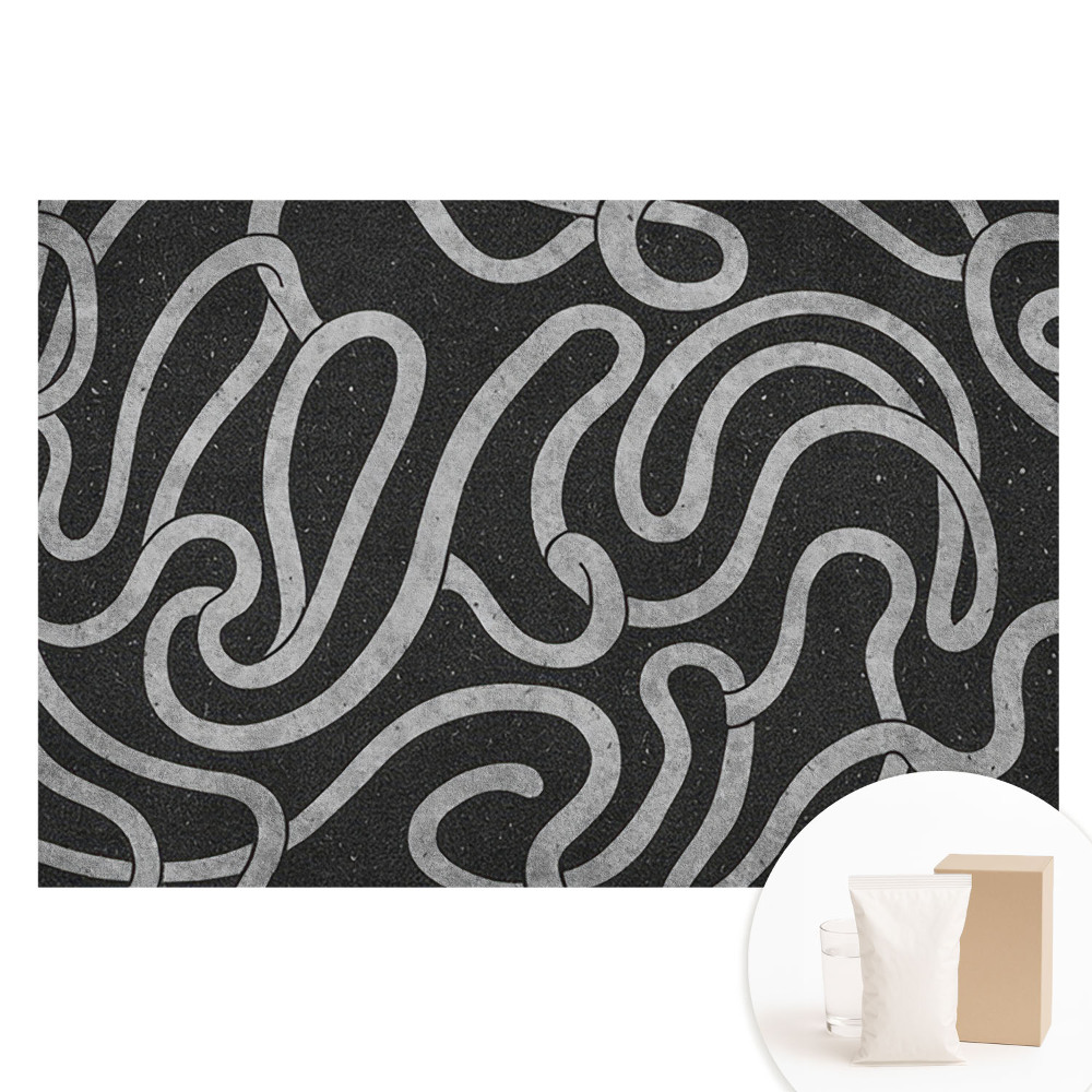 Papier peint photo imprimé sur tissu non tissé Lignes ondulées et formes abstraites