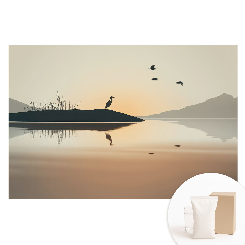 Papier peint intissé imprimé Une matinée paisible au bord du lac