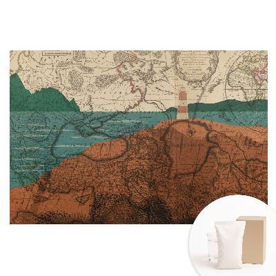 Papier peint photographique sur tissu non tissé Ancienne carte en couleurs