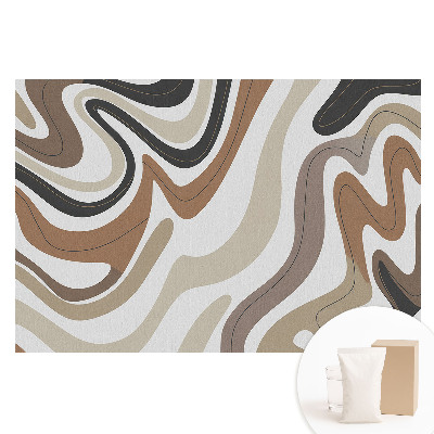 Papier peint intissé imprimé Lignes abstraites dans des tons terreux