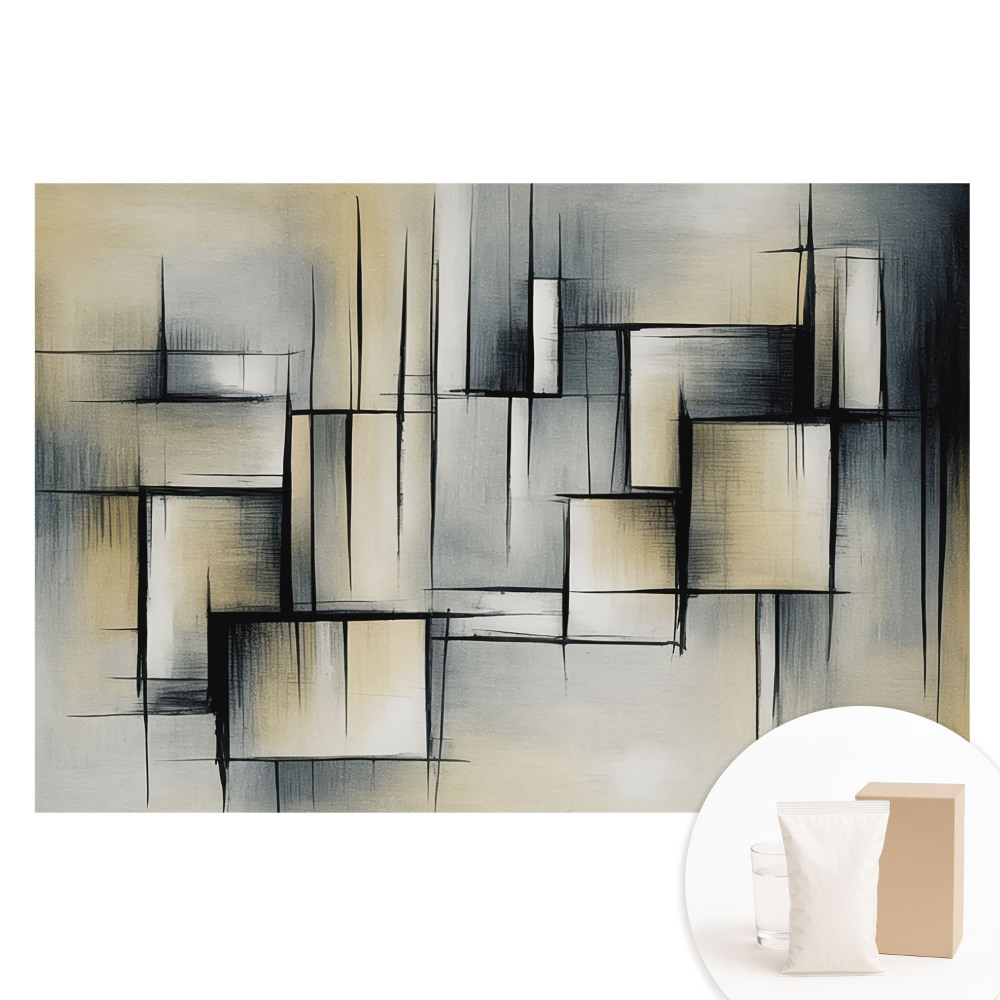 Papier peint photo imprimé sur tissu non tissé Géométrie moderne dans des tons de gris