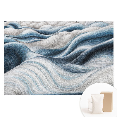 Papier peint photo imprimé sur tissu non tissé Des lignes douces et ondulées dans des tons de bleu