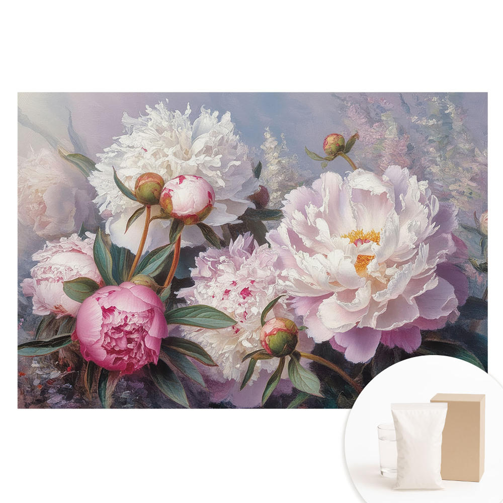 Papier peint intissé imprimé Pivoines, beauté pastel