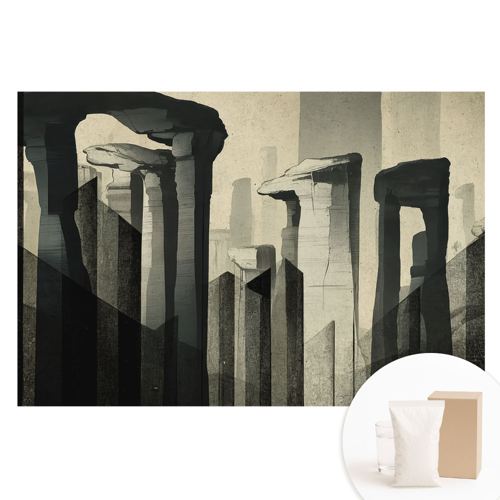 Papier peint intissé à motif de colonnes monumentales aux compositions symétriques