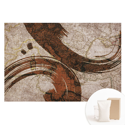 Papier peint photo grand format Vieux planisphère aux accents abstraits
