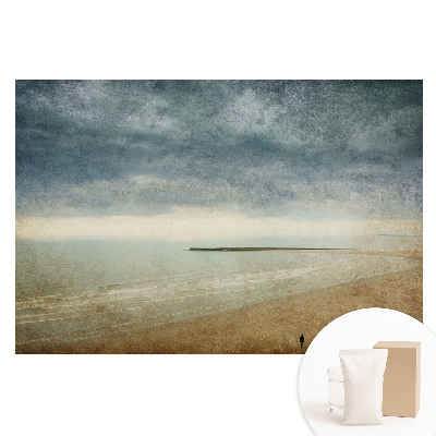 Papier peint intissé photographique Côte au coucher du soleil style rétro